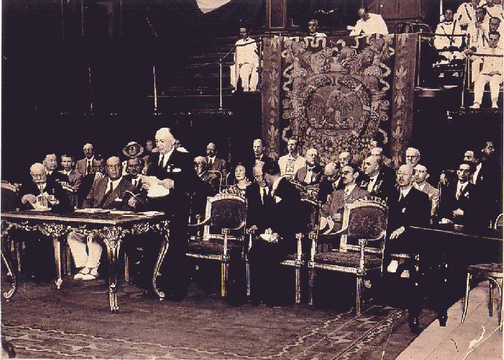 Intervento di La Colla, presidente del 27° Congresso Universale, Roma 1935